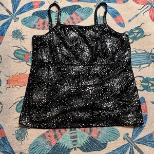 Velvet Sparkling Black Sequin Spaghetti Strap Camisole